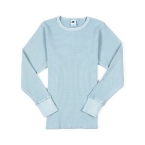 Nike Life Waffle Knit Shirt Mens XL  Sky Blue Heavyweight Long Sleeve Crewneck